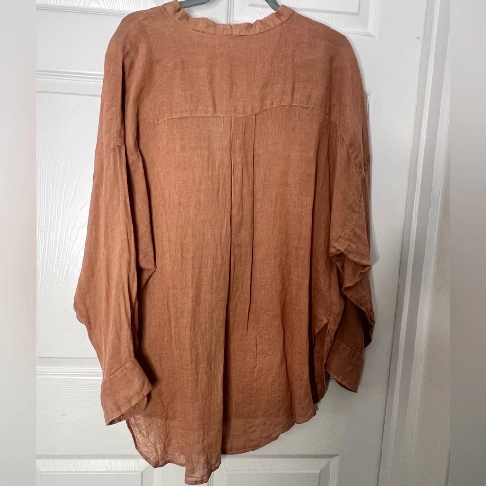 Monday Swimwear LINEN Shirt Barcelona Tunic Crinkled Linen Oversized Beach Shirt